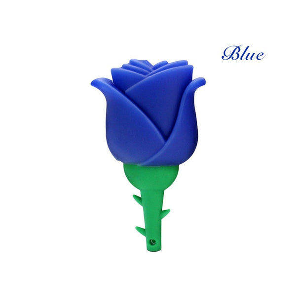 USB Flash Drives Usb Flash Drive Blue Rose Flowers Pendrive Memory Stick Flashdisk 32Gb