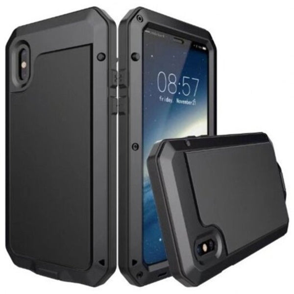 Luxury Armor Durable Shock Waterproof Metal Aluminum Phone Case For Iphone X Black