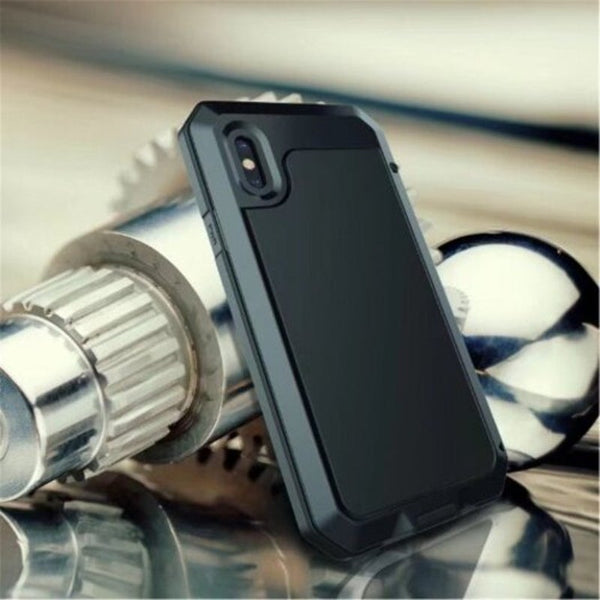 Luxury Armor Durable Shock Waterproof Metal Aluminum Phone Case For Iphone X Black