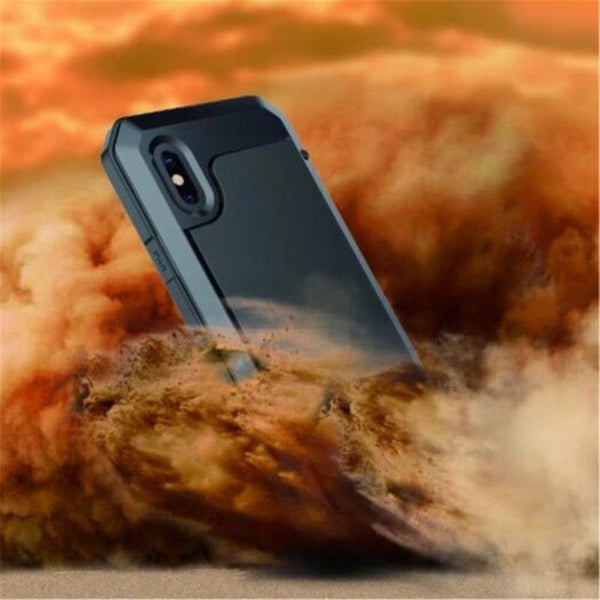 Luxury Armor Durable Shock Waterproof Metal Aluminum Phone Case For Iphone X Black