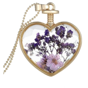 Necklaces & Pendants Luxury Heart Glass Bottle Dried Flower Pendant Necklace