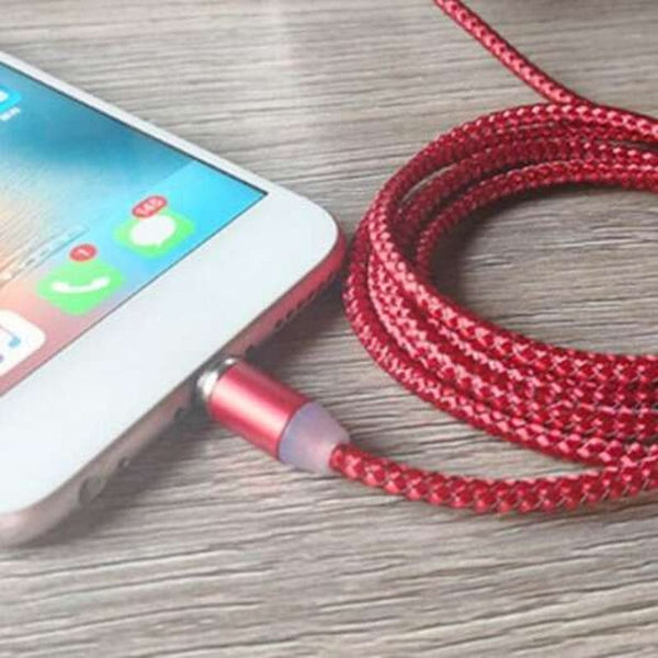 Magnetic 3 In 1 8 Pin / Type C Micro Usb Charging Cable 2M Red