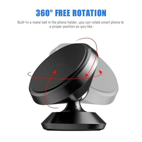 Car Phone Holders Magnetic Dashboard Mobile Stand Cell 360 Degree Rotation Strong For Smartphones Accessories Black