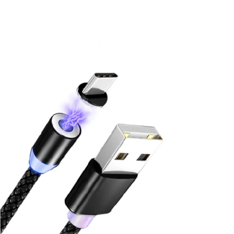 Magnetic Suction Data Cable Type Phone Quick Charge Jet Black