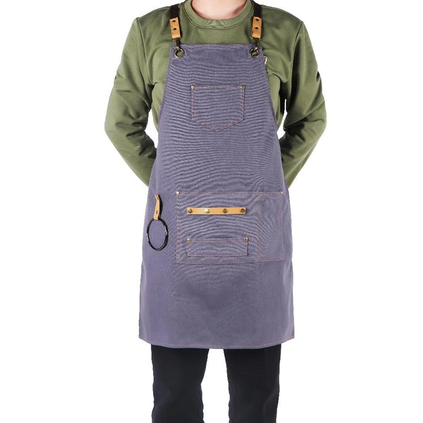 Aprons Brown Sturdy Canvas Kitchen Apron With Large Pockets Adjustable Design For Chefs