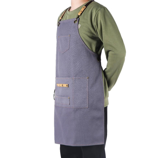 Aprons Brown Sturdy Canvas Kitchen Apron With Large Pockets Adjustable Design For Chefs