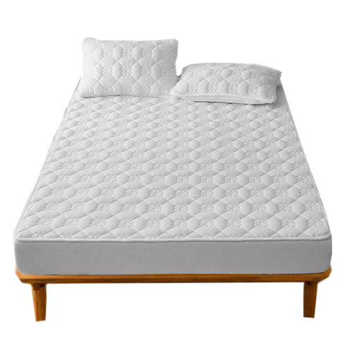 Sheets Mattress Cover Floral White Waterproof Quilted Fitted Bed Sheet