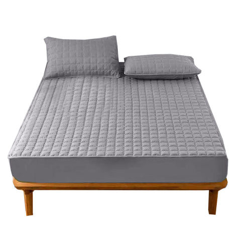 Sheets Mattress Cover Gray Double Size Waterproof Quilted Fitted Bed Sheet For Bedding