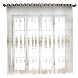 Curtains & Drapes 100Cm White Flower Sheer Curtain For Living Room Bedroom Home Decor Curtains