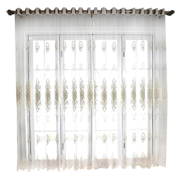 Curtains & Drapes 250 Centimetre White Flower Indoor Decorative Sheer Curtain For Home