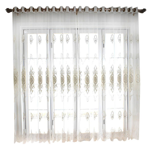 Curtains & Drapes 300Cm White Style Flower Indoor Decorative Curtain For Living Room And Bedroom