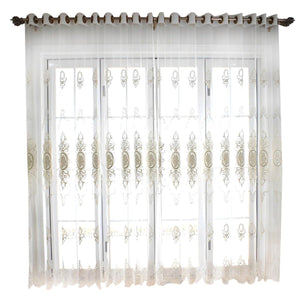 Curtains & Drapes 200Cm White Flower Indoor Decorative Sheer Curtain For Living Room Bedroom