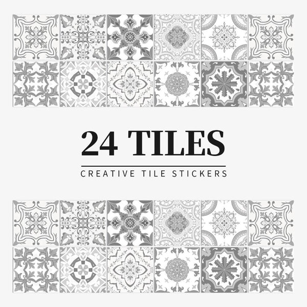 Wallpaper Rolls & Sheets Wallpaper Gray 15Cm X 24 Pieces Modern Retro Style Pvc Tile Stickers