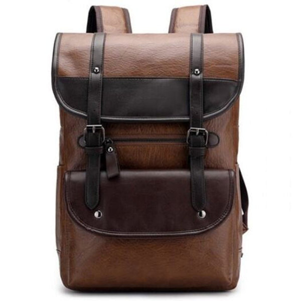 Male Large Capacity British Style Trend Wild Business Backpack Deep Coffee