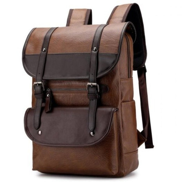 Male Large Capacity British Style Trend Wild Business Backpack Deep Coffee