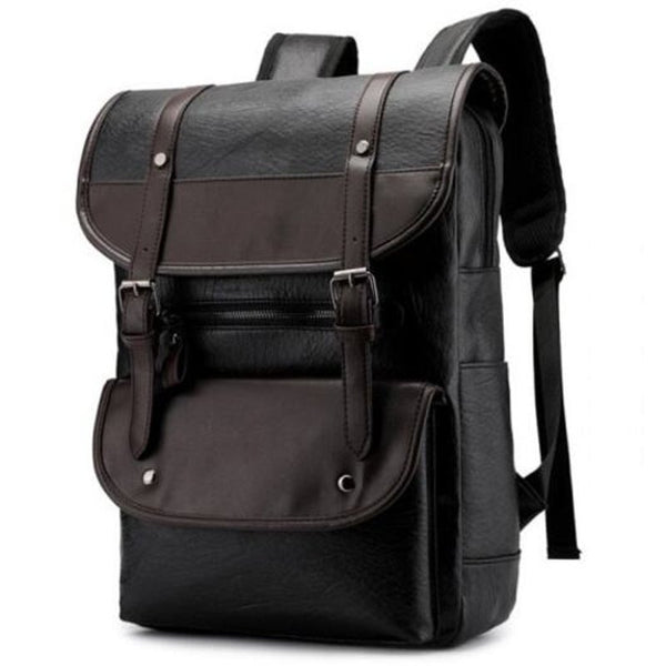 Male Large Capacity British Style Trend Wild Business Backpack Deep Coffee