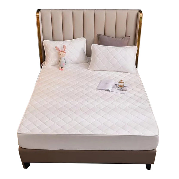 Sheets Mattress Cover Offwhite 100X200 Centimetre Crystal Velvet Thicken Quilted Plush Bed Sheet