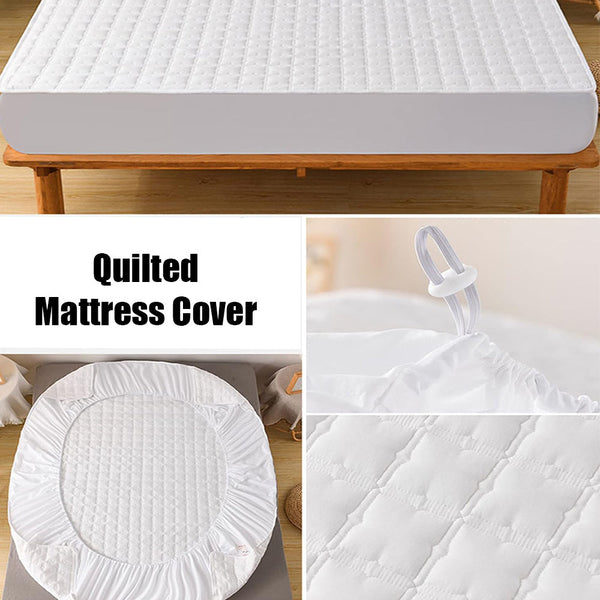 Sheets Mattress Cover White Waterproof Quilted Fitted Bed Sheet