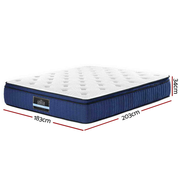 Mattresses Giselle Bedding Franky Euro Top Cool Gel Pocket Spring Mattress 34Cm Thick King