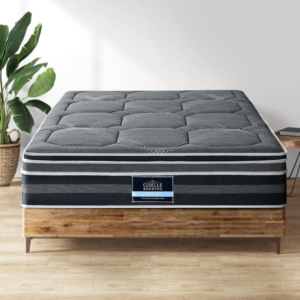 Mattresses Giselle 35Cm Queen Mattress Bed 7 Zone Dual Euro Top Pocket Spring Medium Firm