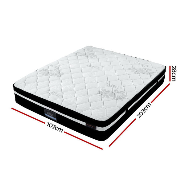 Mattresses Giselle King Single Bed Mattress Size Extra Firm 7 Zone Pocket Spring Foam 28Cm