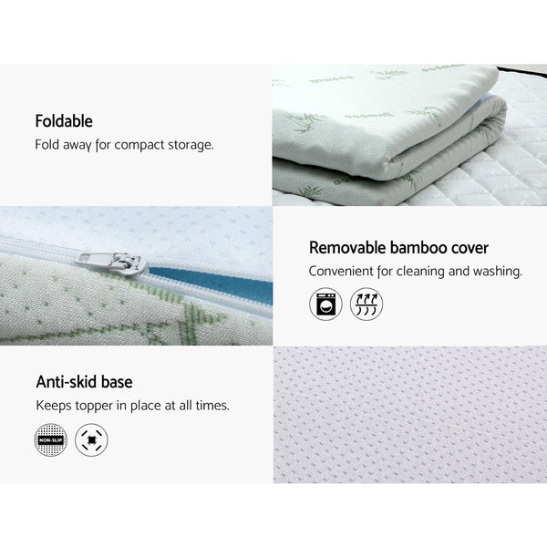 Mattress Toppers & Protectors Giselle Bedding Cool Gel 7 Zone Memory Foam Mattress Topper W/Bamboo Cover 8Cm Single