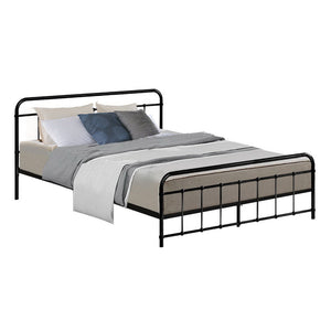 Queen Bed Frames Artiss Leo Metal Bed Frame Queen (Black)