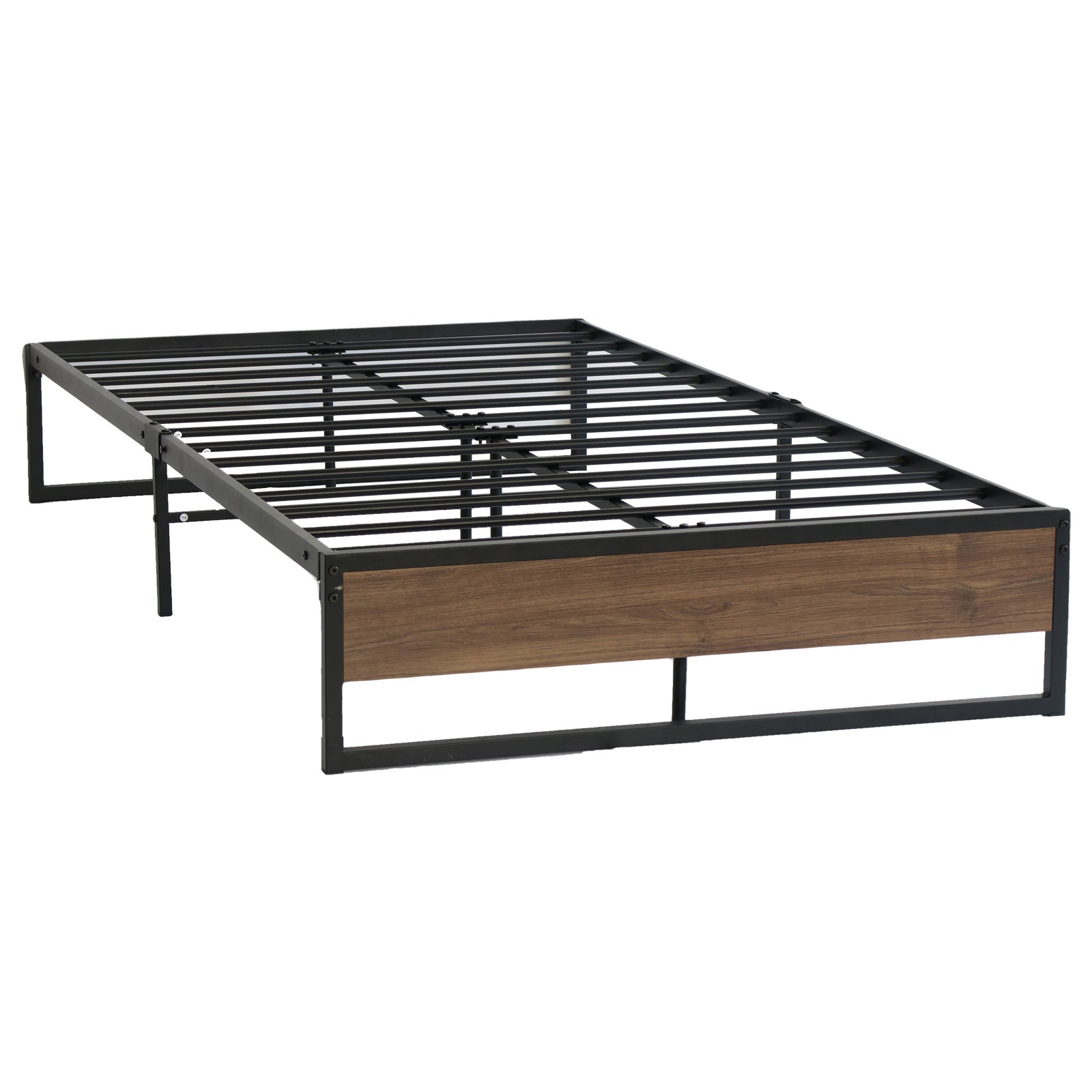 King Single Bed Frames Artiss Metal Bed Frame King Single Size Wooden Mattress Base Platform Black Oslo