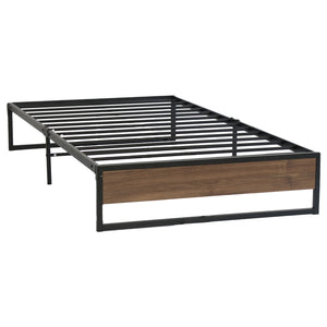 Artiss Metal Bed Frame Single Size Mattress Base Platform Wooden Black Oslo