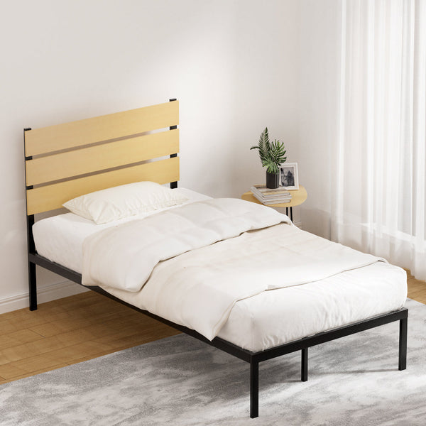 King Single Bed Frames Artiss Bed Frame King Single Size Metal Base Mattress Platform Foundation Paula