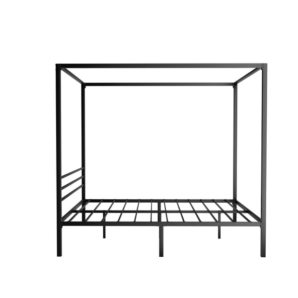 Double Bed Frames Artiss Bed Frame Metal Four Poster Platform Base Double Size Black Pochy