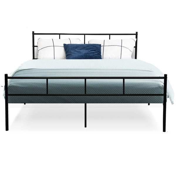 Queen Bed Frames Artiss Metal Bed Frame Queen Size Platform Foundation Mattress Base Sol Black