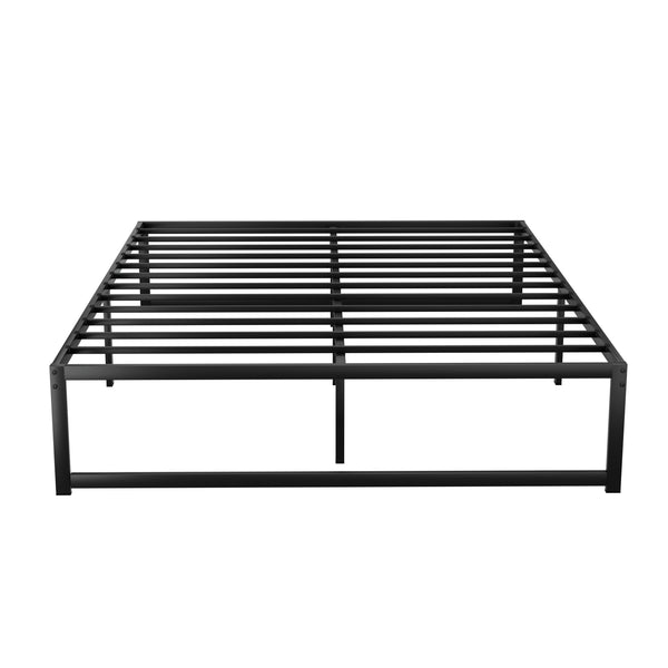 Queen Bed Frames Artiss Bed Frame Metal Platform Queen Size Base Mattress Black Tino