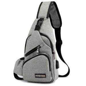 Men's Casual Oxford Outdoor Sports Crossbody Bag Gray