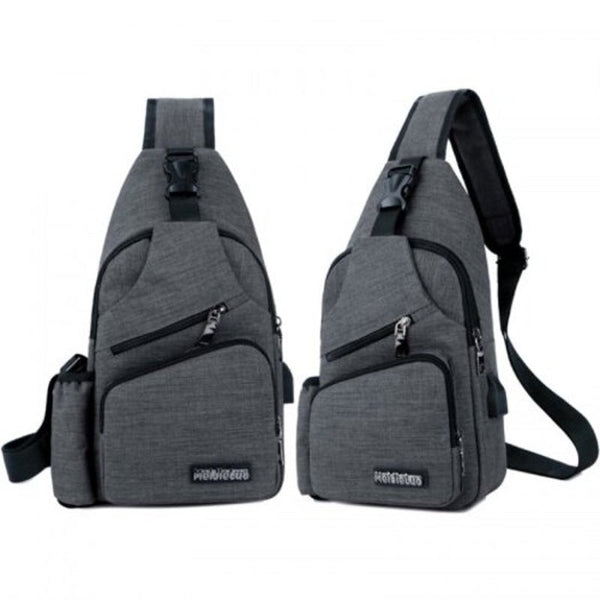 Men's Fashion Crossbody Bag Chest Pack Dark Gray