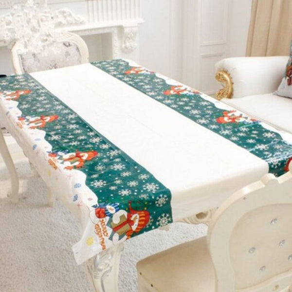 Merry Christmas Rectangular Tablecloth Kitchen Dining Cover Multi A