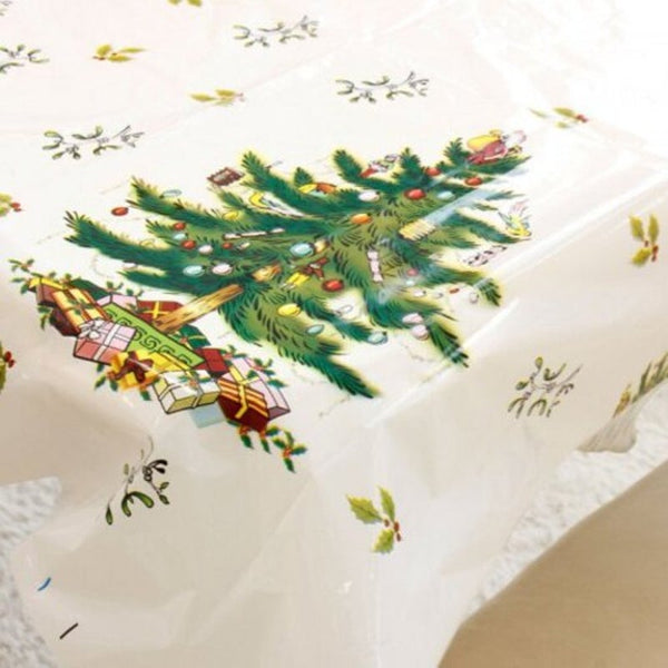 Merry Christmas Rectangular Tablecloth Kitchen Dining Cover Multi A