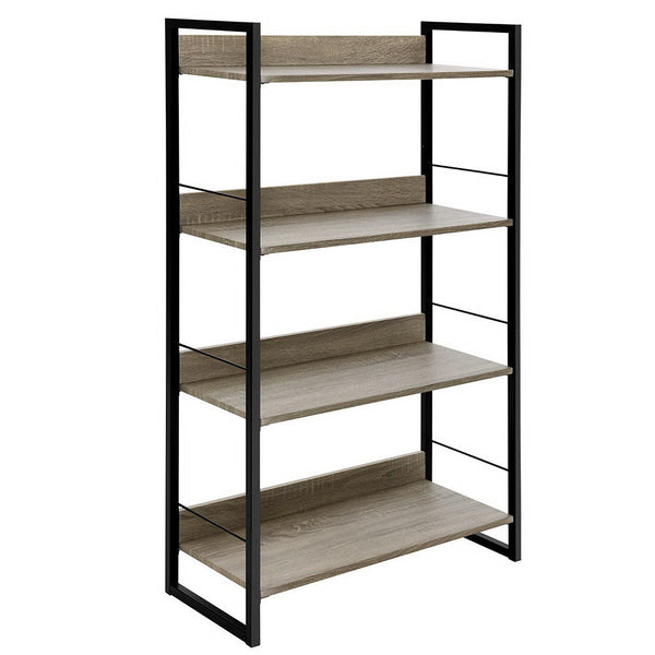 Bookshelves Artiss Book Shelf Display Shelves Corner Wall Wood Metal Stand Hollow Storage