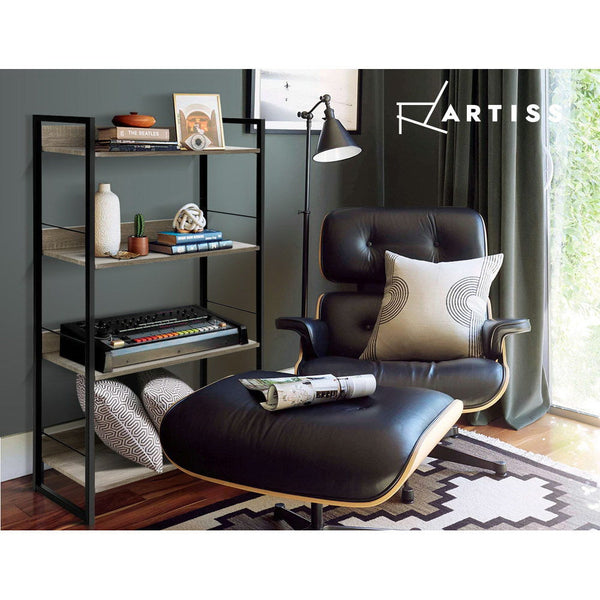 Bookshelves Artiss Book Shelf Display Shelves Corner Wall Wood Metal Stand Hollow Storage