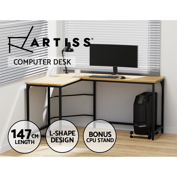 Home Office Desks Artiss Corner Computer Desk L Shaped Student Home Office Study Table Oak