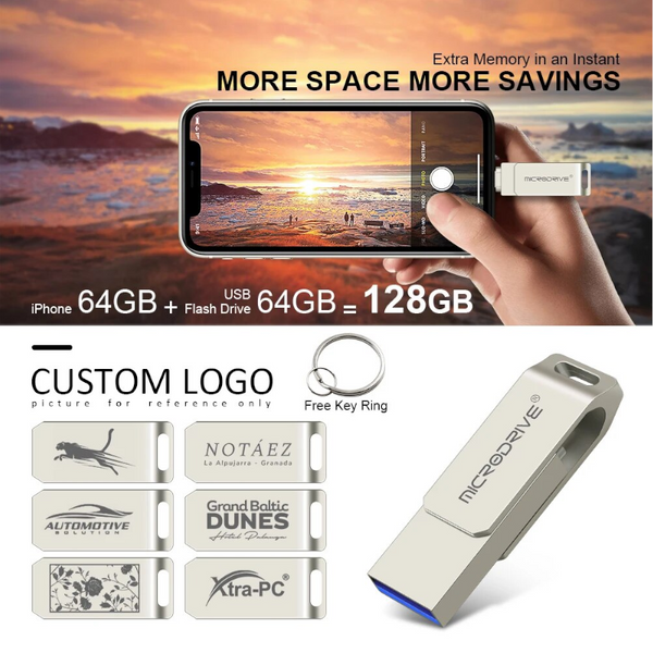 Metal Usb Flash Drive 128Gb Pendrive 2.0 Disk For Iphone X8 Plus87 Memory Stick