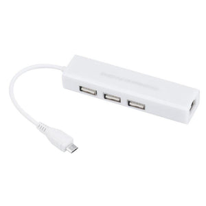 USB Cables, Hubs & Adapters Micro Usb To Network Lan Ethernet Rj45 Adapter With 3 Port 2.0 Hub