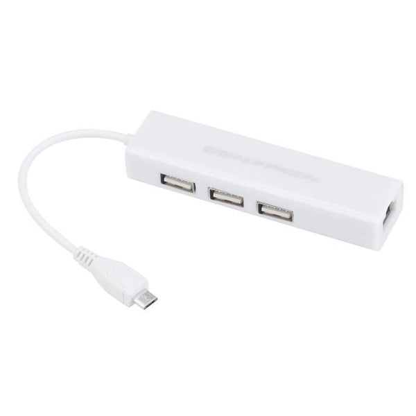 USB Cables, Hubs & Adapters Micro Usb To Network Lan Ethernet Rj45 Adapter With 3 Port 2.0 Hub