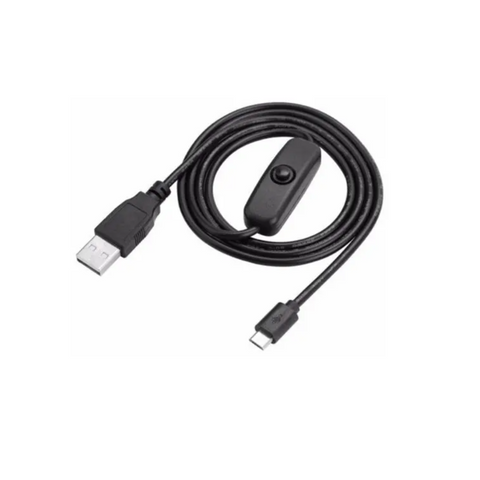 Micro Usb Cable Power Charging With On / Off Switch For Raspberry Pi 3 2 B Black