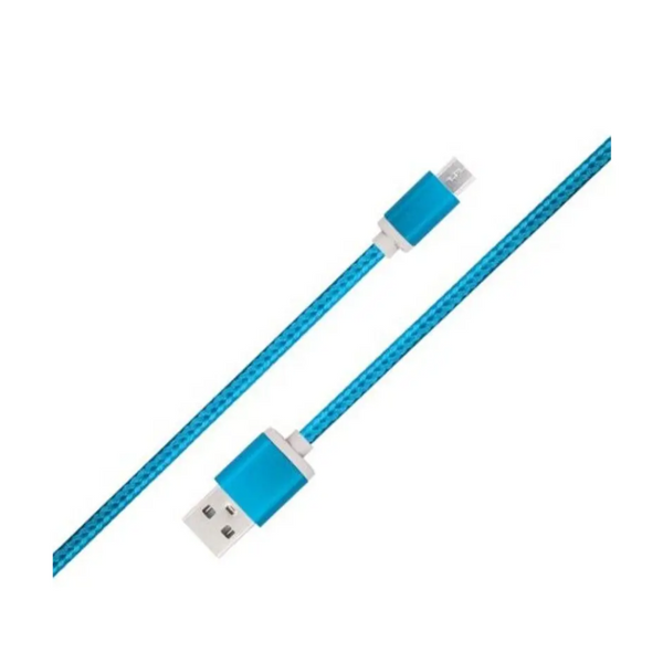 Micro Usb Data Sync Charging Cable Nylon Braided 1.5M Ocean Blue