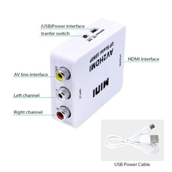 USB Cables, Hubs & Adapters Mini Av To Hdmi Video Converter Box Av2hdmi Rca Cvbs Adapter White