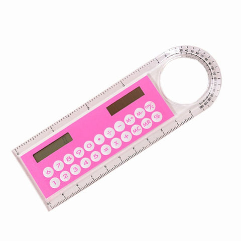 Measuring Tapes & Rulers Mini Calculator Magnifier Multifunction 10Cm Ultrathin Ruler Student Office Stationery Supply