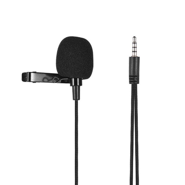Mini Clip On Lapel Lavalier Condenser Microphone With 3.5Mm Headphone Output Jack For Iphone Ipad Android Smartphone Dslr Camera Computer Pc Laptop