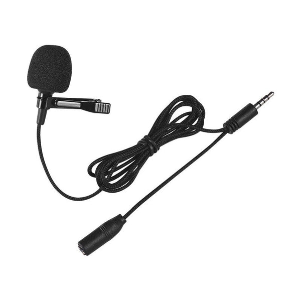 Mini Clip On Lapel Lavalier Condenser Microphone With 3.5Mm Headphone Output Jack For Iphone Ipad Android Smartphone Dslr Camera Computer Pc Laptop