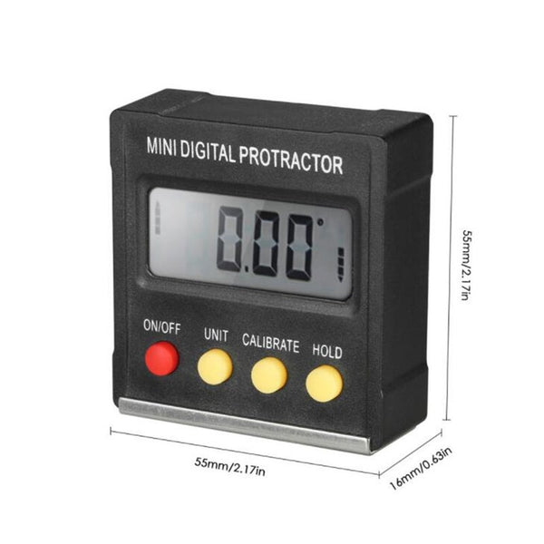 Protractors Mini Electronic Digital Inclinometer Slope Level Protractor Magnetic Angle Dip Box Black